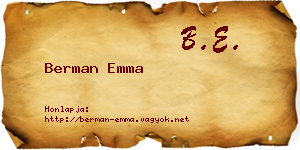 Berman Emma névjegykártya